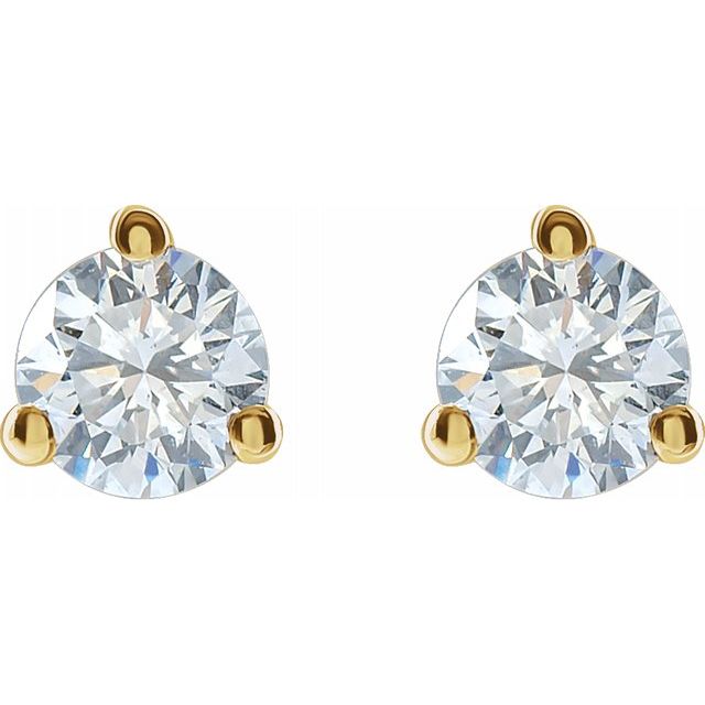 Round 3 Prong Lab-Grown Diamond Stud Earrings
