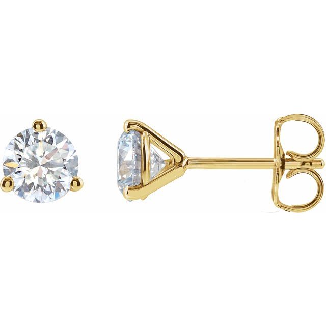 Round 3 Prong Lab-Grown Diamond Stud Earrings