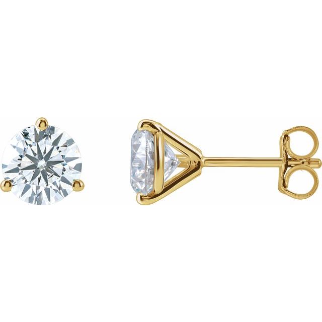 Round 3 Prong Lab-Grown Diamond Stud Earrings