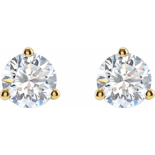 Round 3 Prong Lab-Grown Diamond Stud Earrings