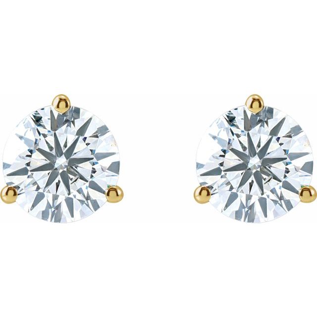 Round 3 Prong Lab-Grown Diamond Stud Earrings