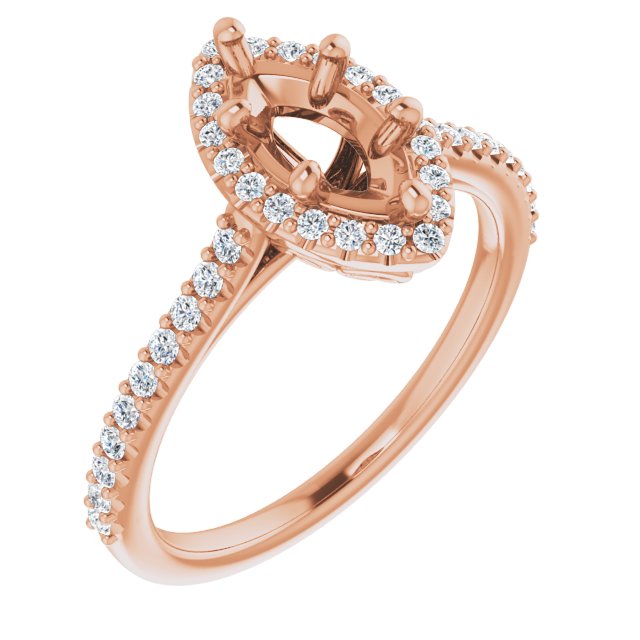 Marquise Accented Halo Ring Mounting (mount only)