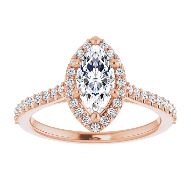 Marquise Accented Halo Ring Mounting (mount only)