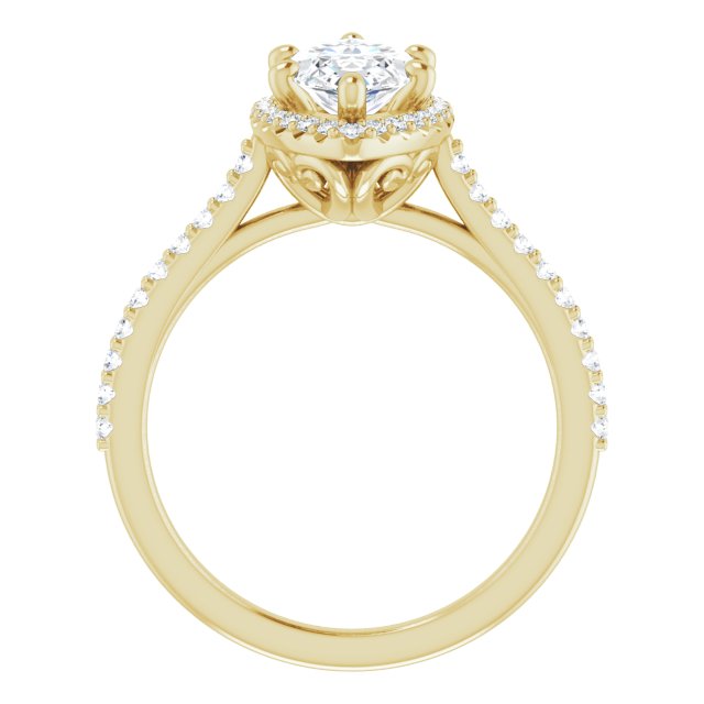 Marquise Accented Halo Ring Mounting (mount only)