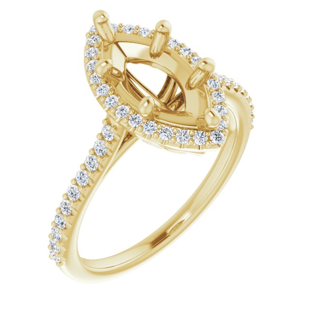 Marquise Accented Halo Ring Mounting (mount only)