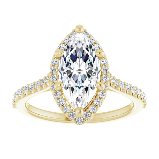 Marquise Accented Halo Ring Mounting (mount only)