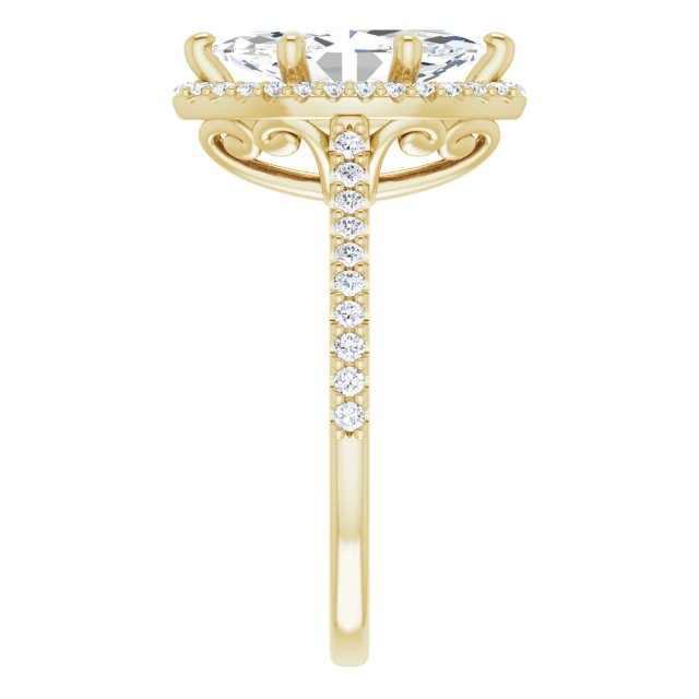 Marquise Accented Halo Ring Mounting (mount only)