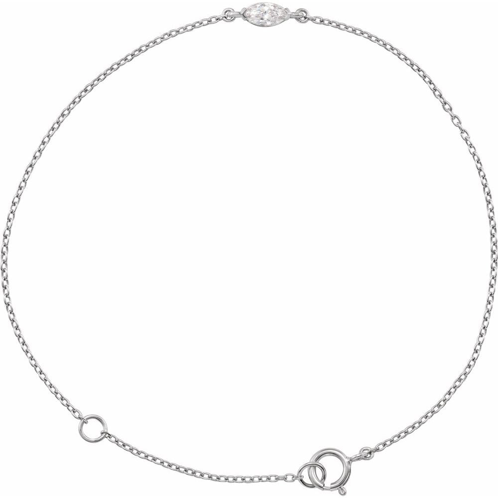 Marquise Lab-Grown Diamond Adjustable Bracelet