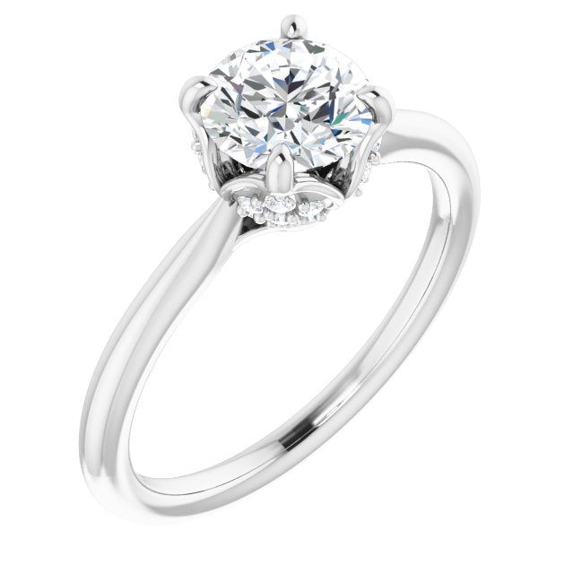 Moissanite Floral Lab-Grown Diamond Accented Ring