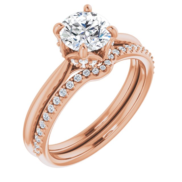 Moissanite Floral Lab-Grown Diamond Accented Ring