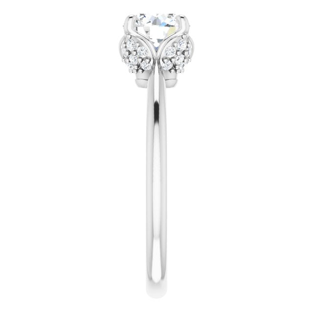 Moissanite Floral Lab-Grown Diamond Accented Ring