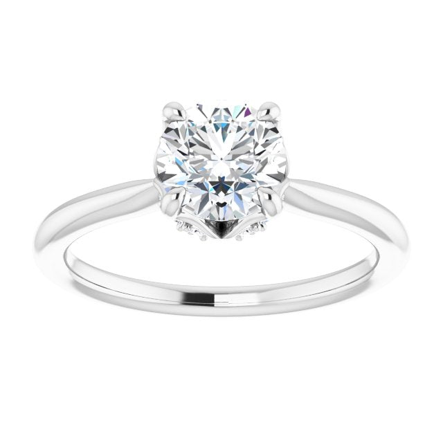 Moissanite Floral Lab-Grown Diamond Accented Ring