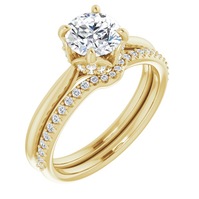 Moissanite Floral Lab-Grown Diamond Accented Ring