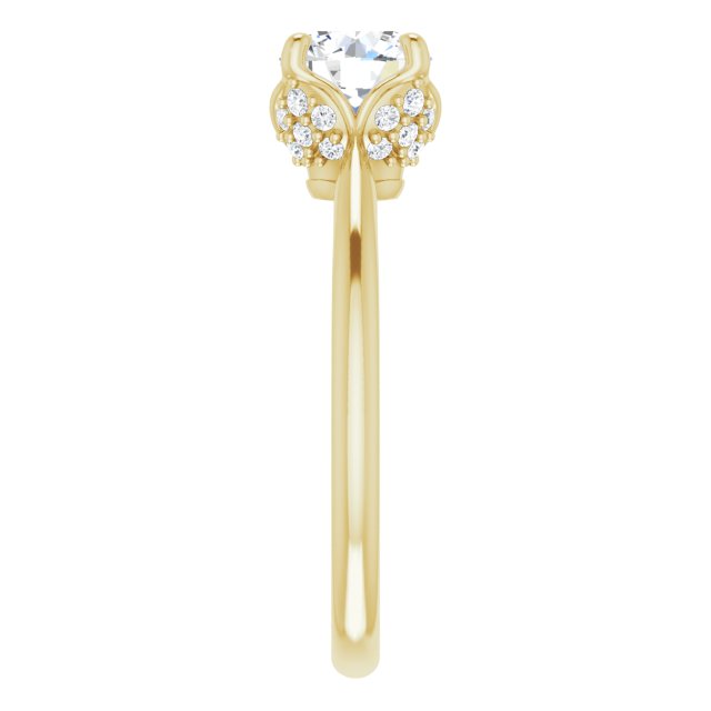 Moissanite Floral Lab-Grown Diamond Accented Ring