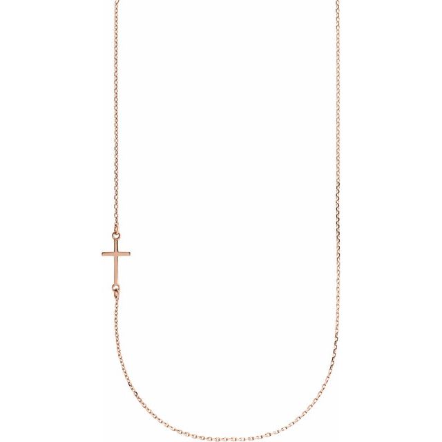 Off-Center Sideways Cross Necklace