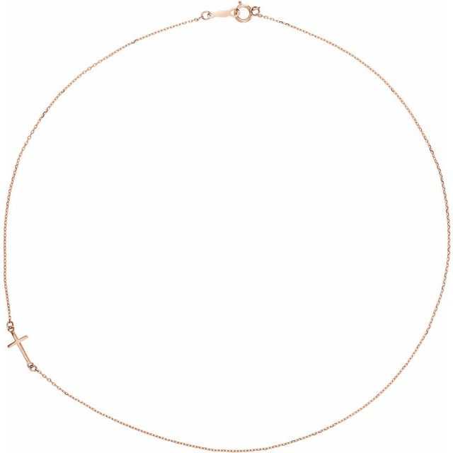 Off-Center Sideways Cross Necklace