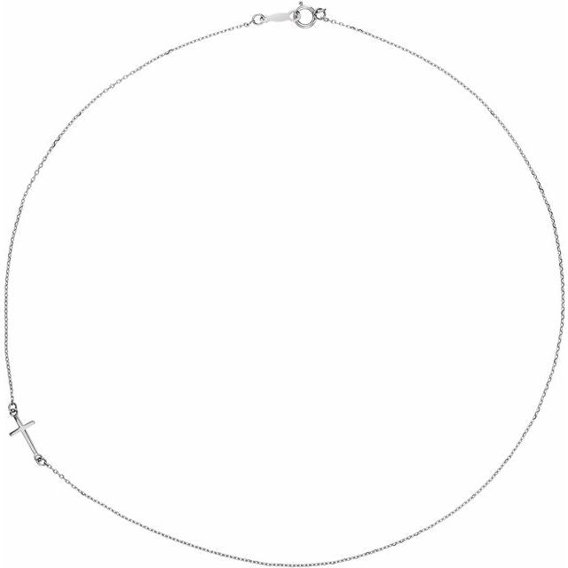 Off-Center Sideways Cross Necklace
