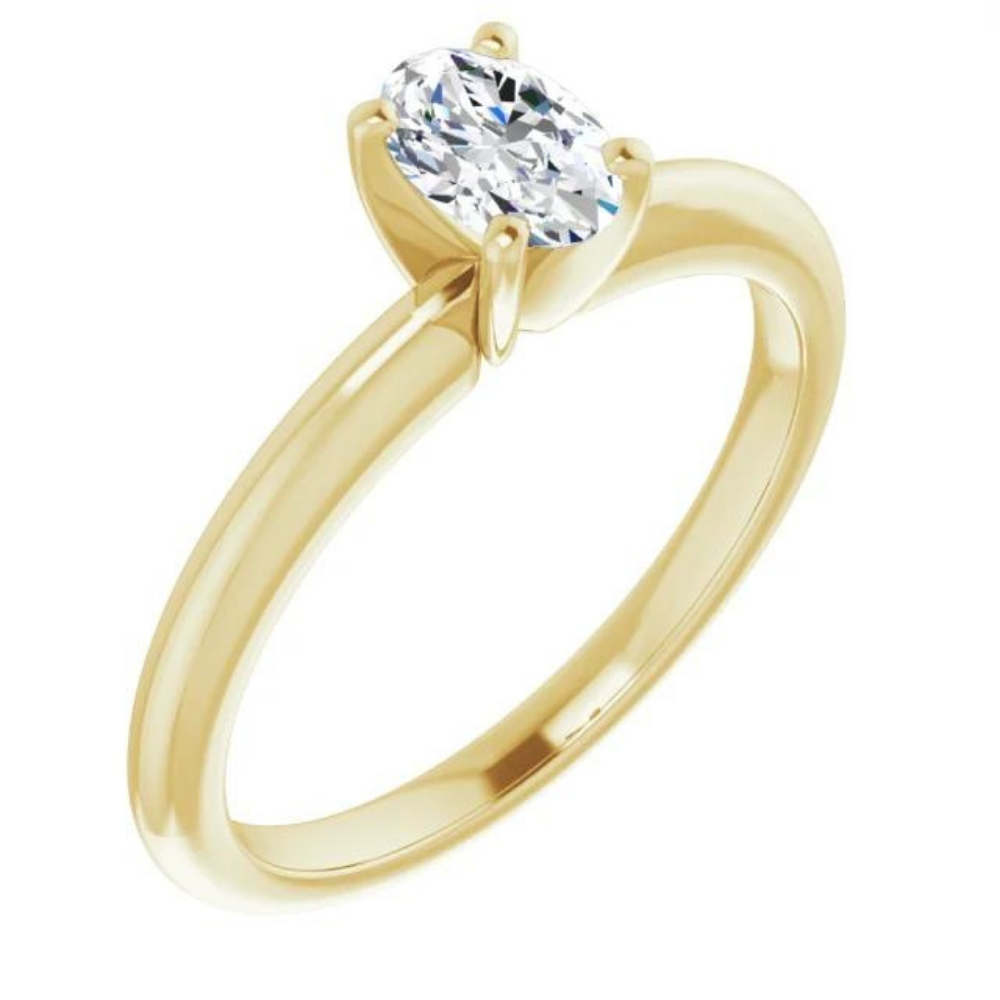 Oval Moissanite Classic Solitaire Ring