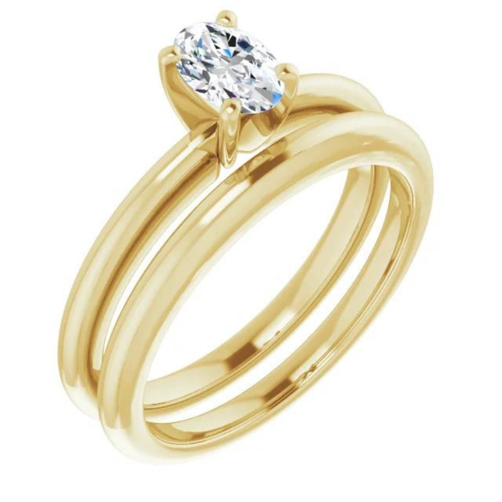 Oval Moissanite Classic Solitaire Ring