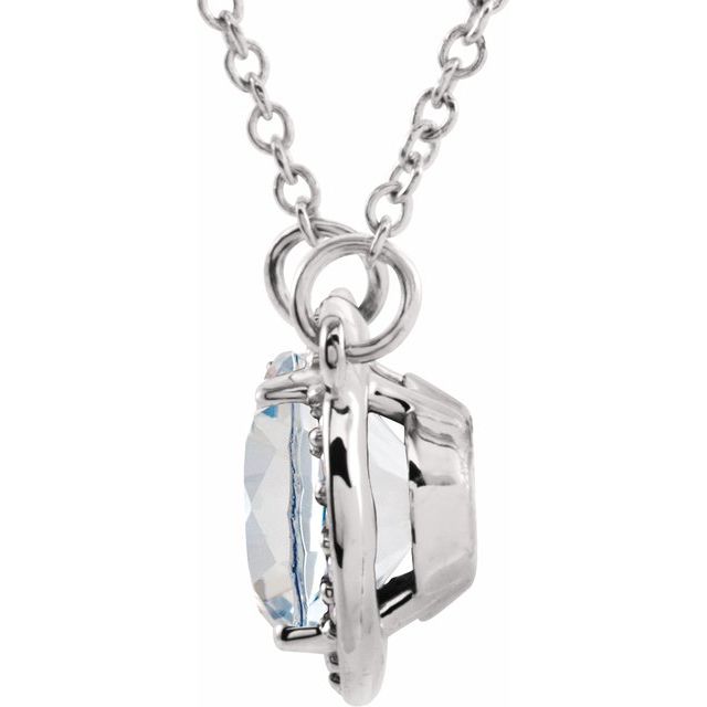 Oval Moissanite Lab-Grown Diamond Accented Halo Necklace