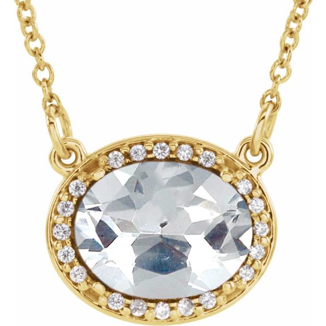 Oval Moissanite Lab-Grown Diamond Accented Halo Necklace