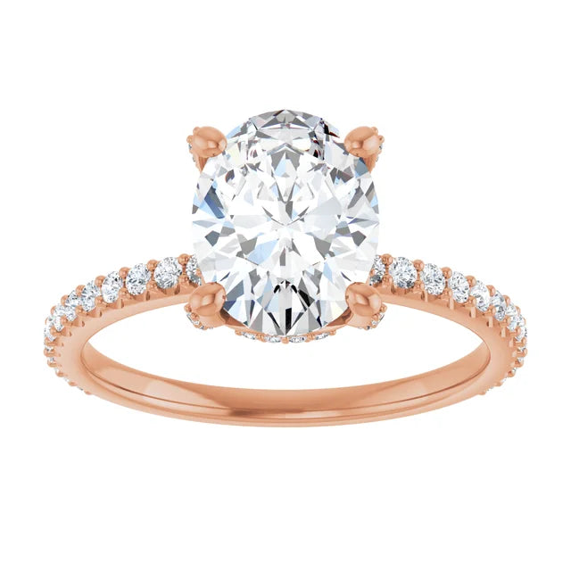 Oval 2 CTW Lab-Grown Diamond Accented Ring