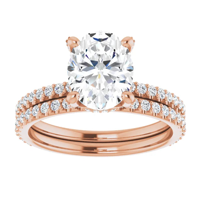 Oval 2 CTW Lab-Grown Diamond Accented Ring