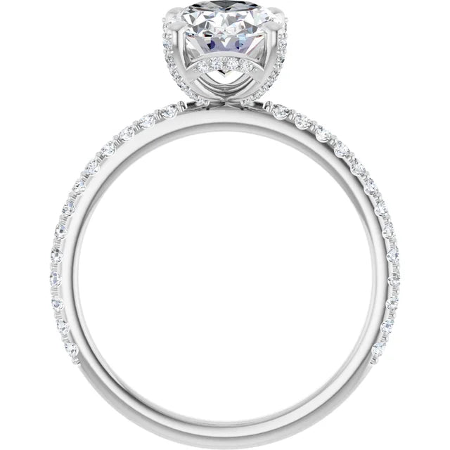 Oval 2 CTW Lab-Grown Diamond Accented Ring