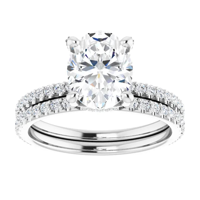 Oval 2 CTW Lab-Grown Diamond Accented Ring