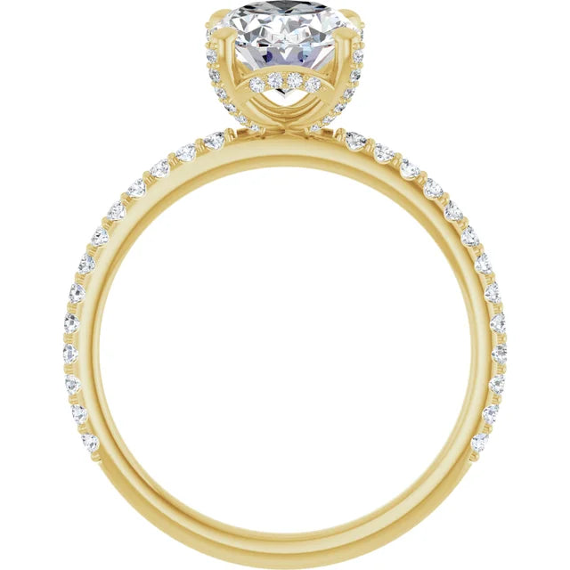 Oval 2 CTW Lab-Grown Diamond Accented Ring