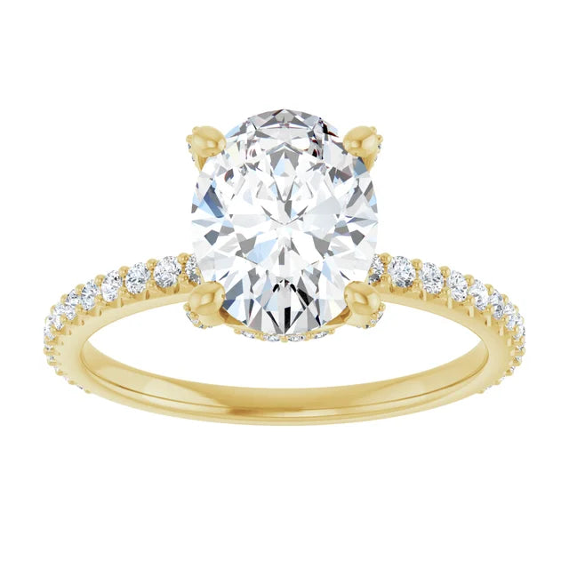 Oval 2 CTW Lab-Grown Diamond Accented Ring