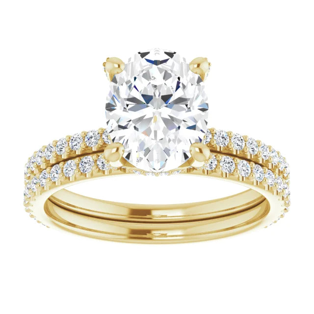Oval 2 CTW Lab-Grown Diamond Accented Ring