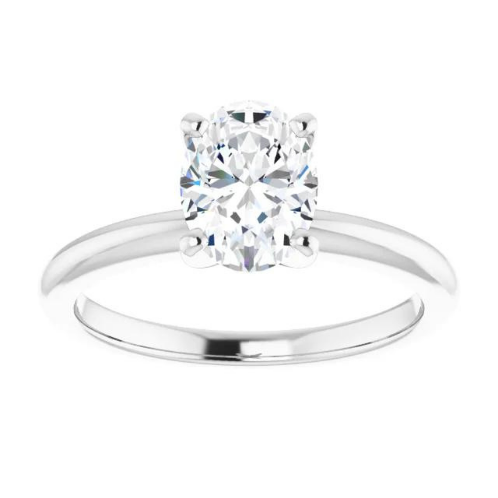 Oval Moissanite Classic Solitaire Ring