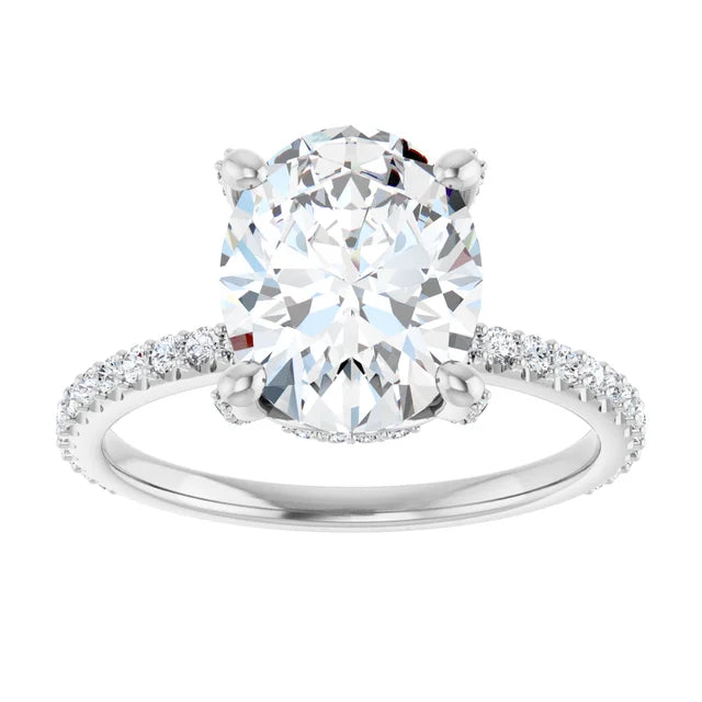 Oval 2.75 CTW Lab-Grown Diamond Accented Ring