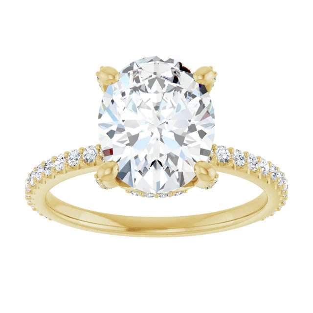 Oval 2.75 CTW Lab-Grown Diamond Accented Ring
