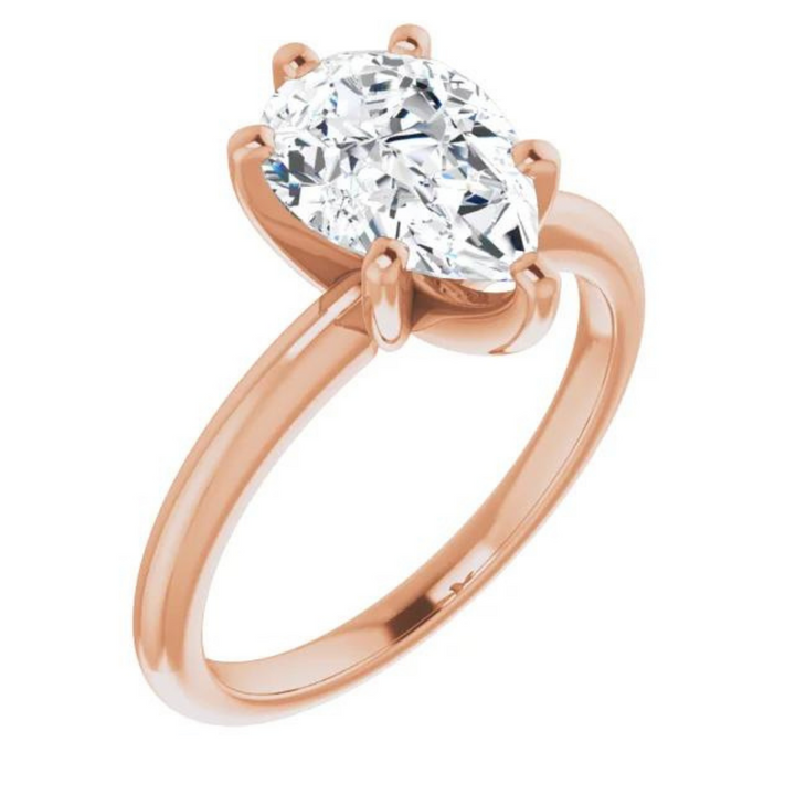 Pear Moissanite Classic Solitaire Ring