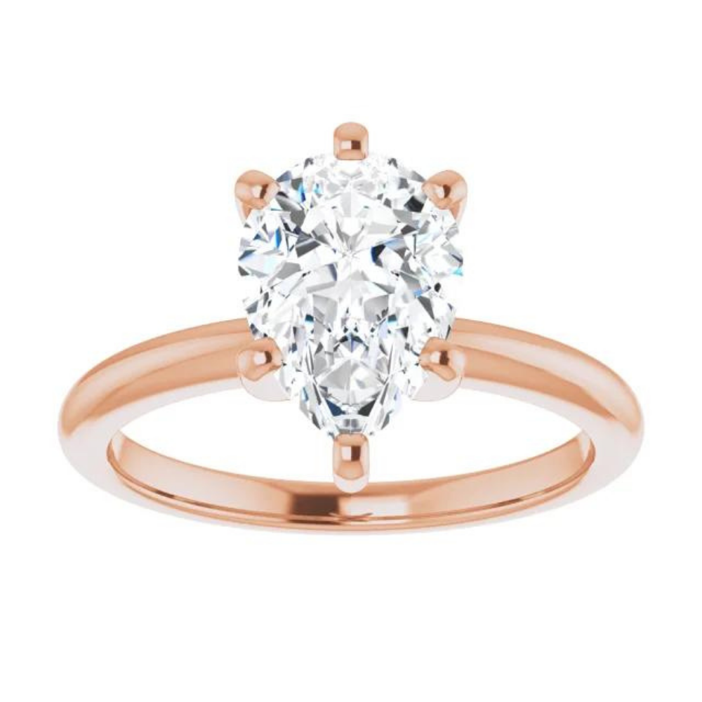 Pear Moissanite Classic Solitaire Ring