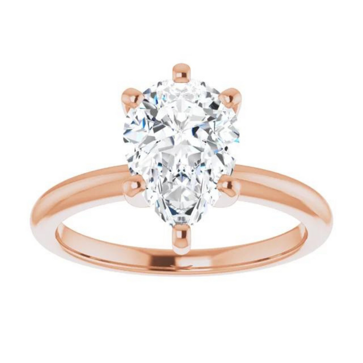 Pear Moissanite Classic Solitaire Ring