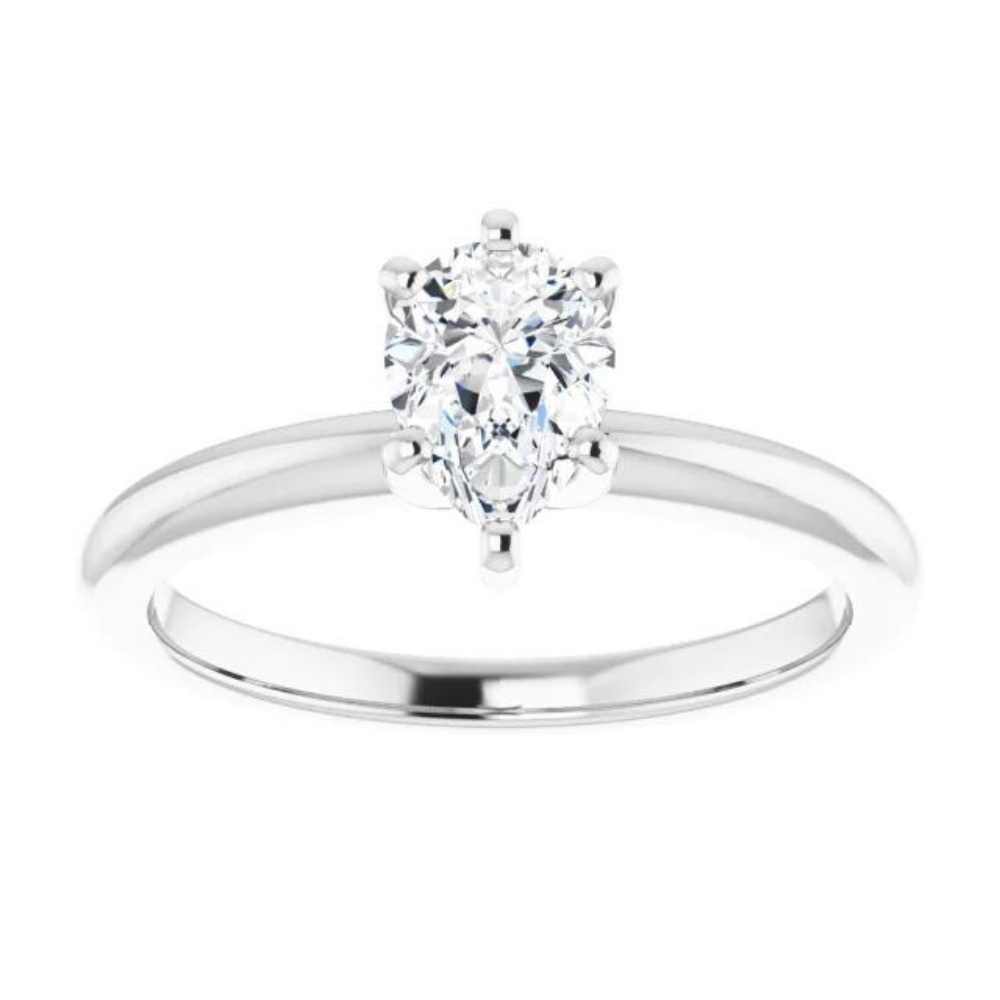 Pear Classic Solitaire Ring Mounting (mount only)