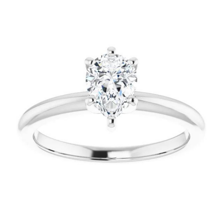 Pear Moissanite Classic Solitaire Ring