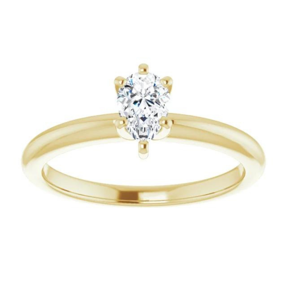 Pear Moissanite Classic Solitaire Ring