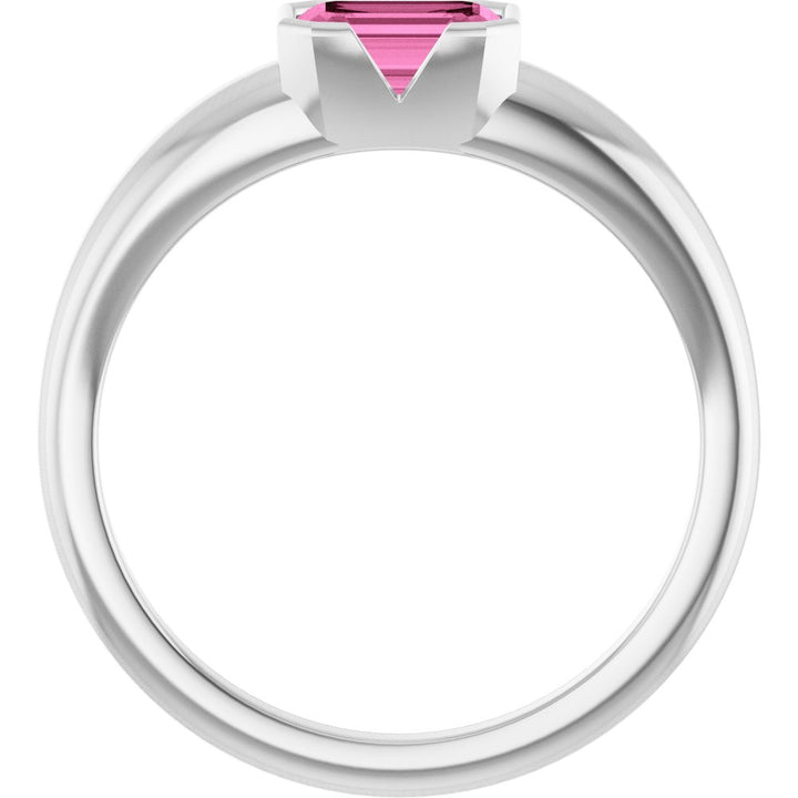 14K Yellow Lab-Grown Pink Sapphire Ring