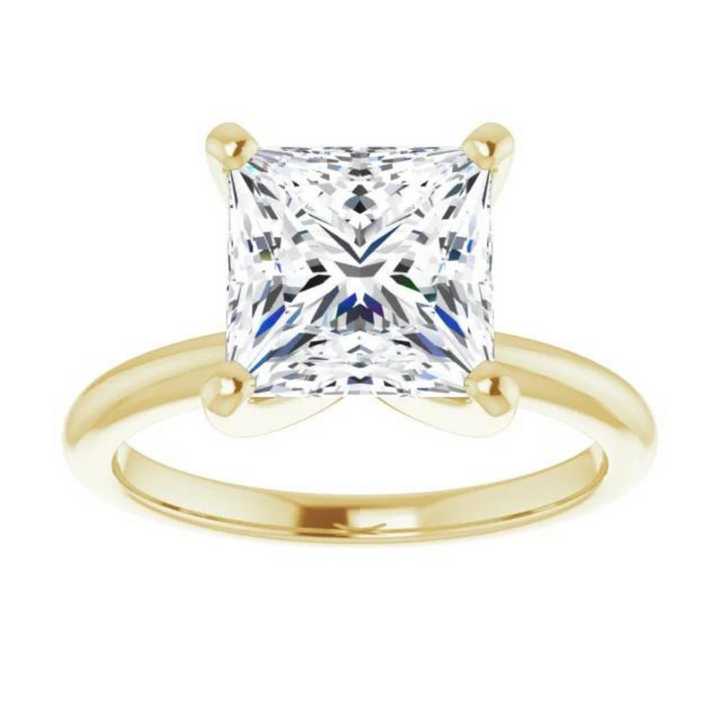 Square Moissanite Classic Solitaire Ring