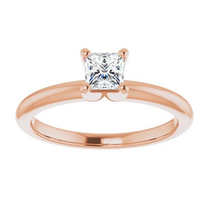 Square Moissanite Classic Solitaire Ring