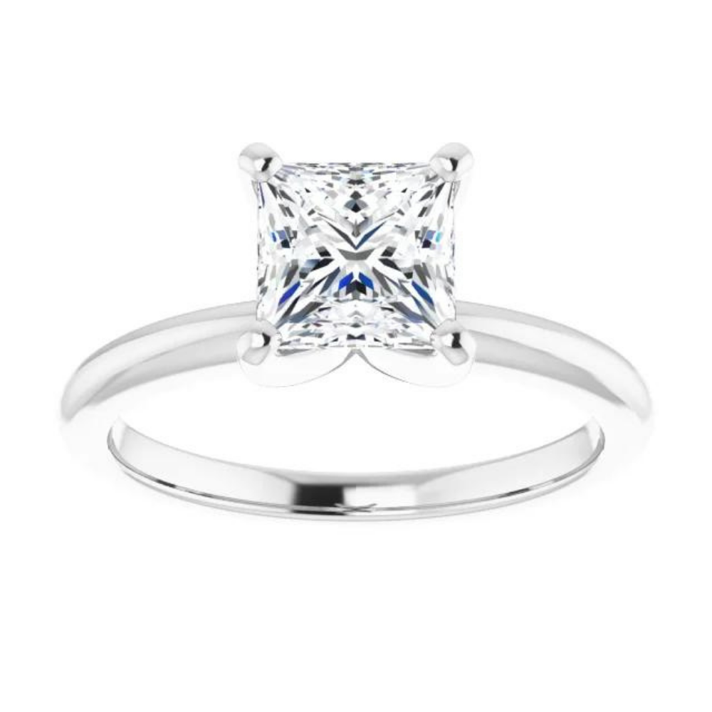 Square Moissanite Classic Solitaire Ring