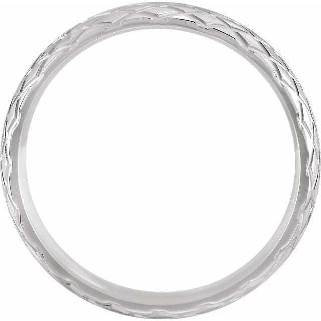 Men's Rhombus Textured Wedding Band
