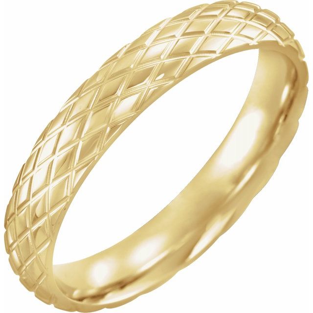 Men's Rhombus Textured Wedding Band
