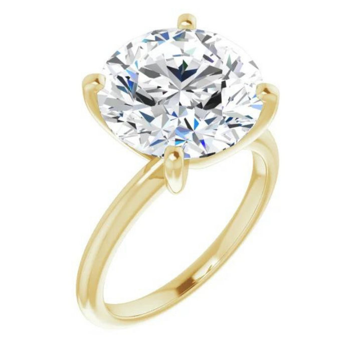 Round Natural Diamond Classic Solitaire Ring