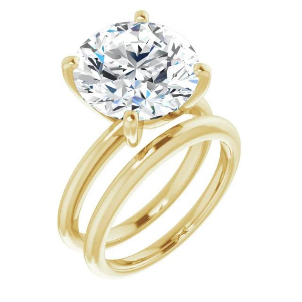 Round Moissanite Classic Solitaire Ring