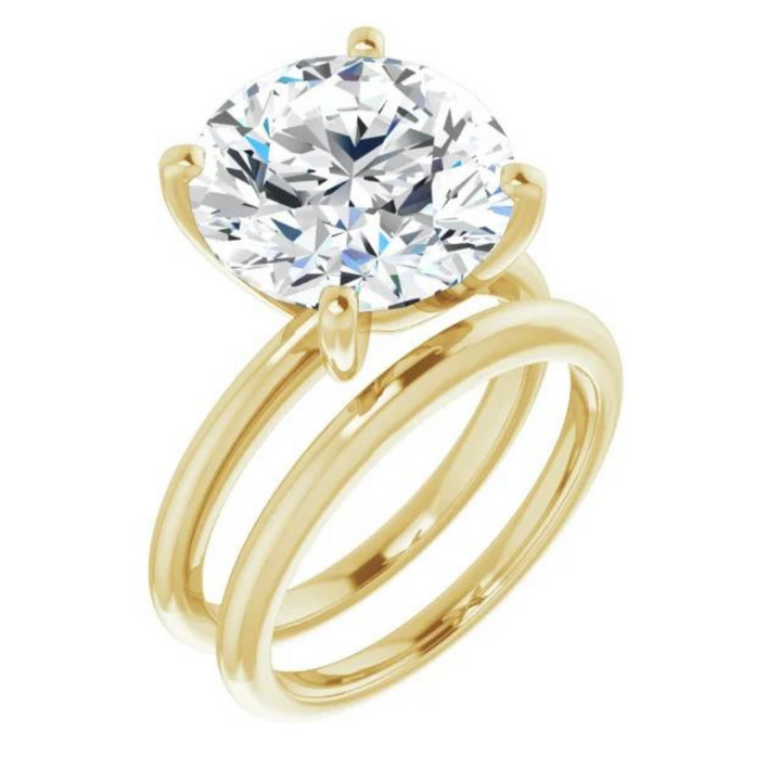 Round Natural Diamond Classic Solitaire Ring